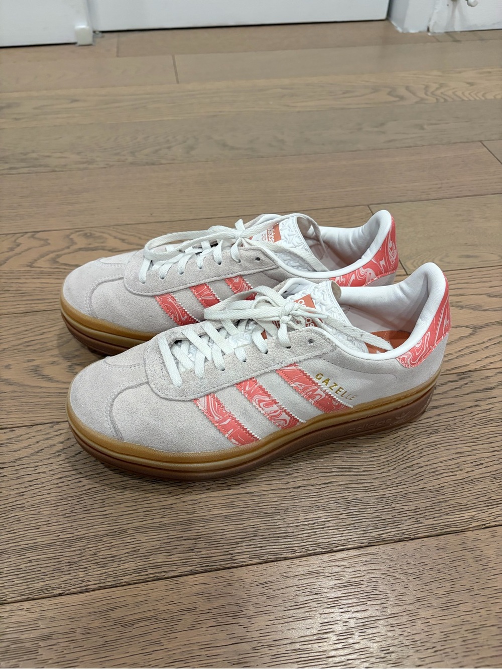 Adidas Pink Tie Dye Gazelle Platforms 8.5